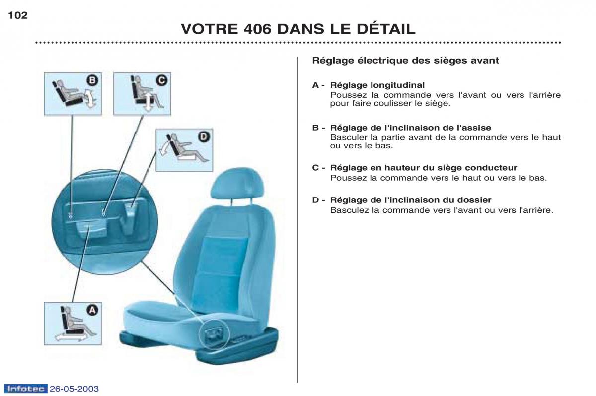 Peugeot 406 manuel du proprietaire / page 114