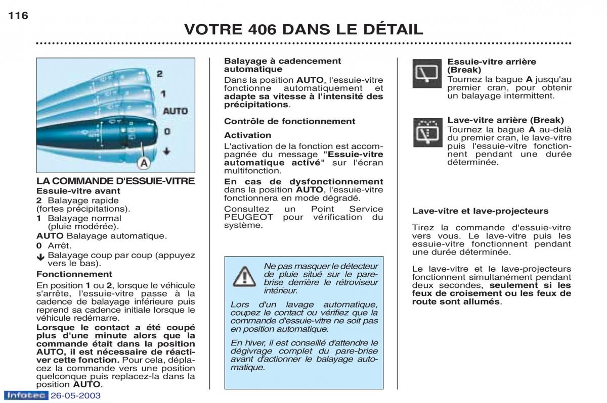 Peugeot 406 manuel du proprietaire / page 128