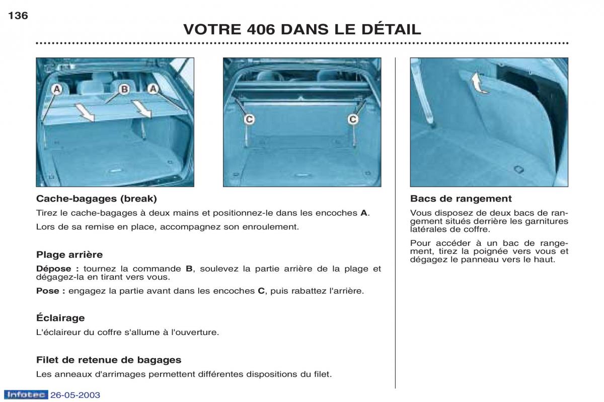 Peugeot 406 manuel du proprietaire / page 148