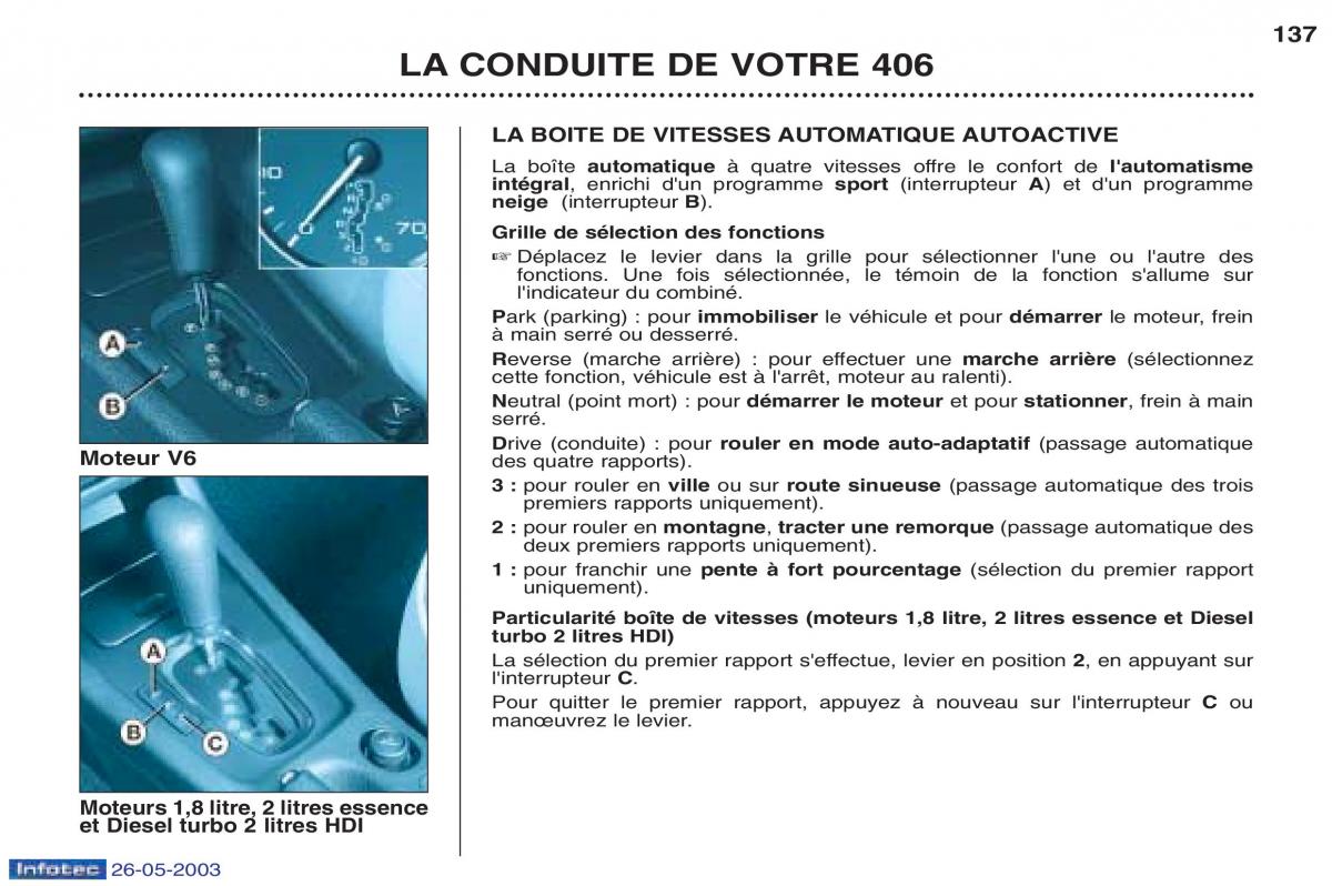 Peugeot 406 manuel du proprietaire / page 149