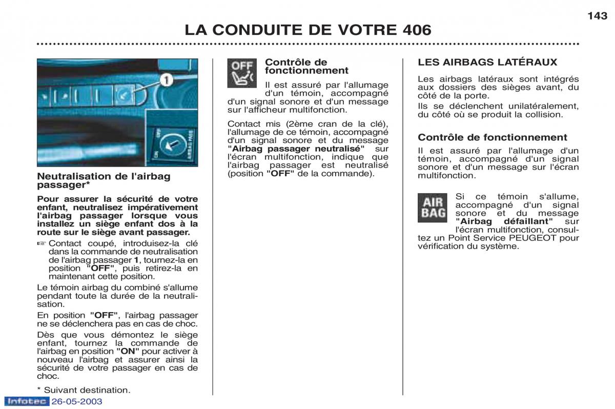 Peugeot 406 manuel du proprietaire / page 155