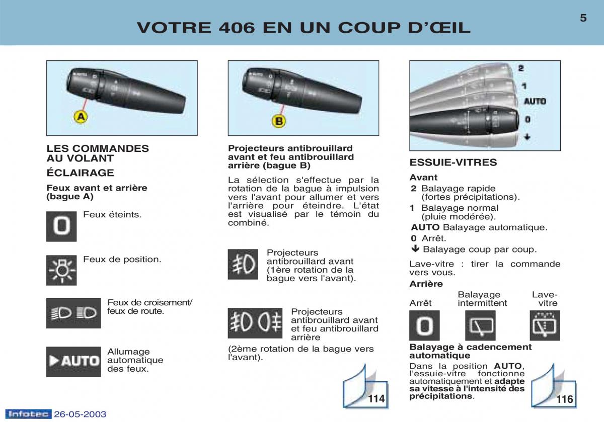 Peugeot 406 manuel du proprietaire / page 16