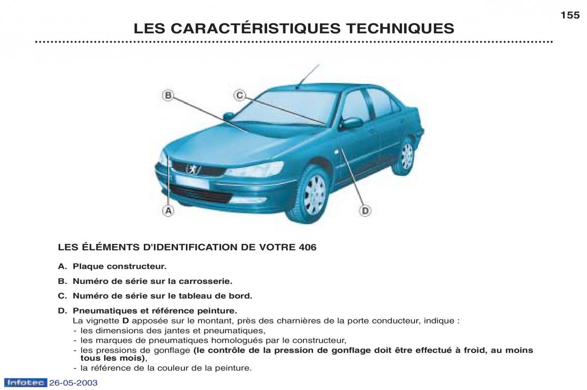 Peugeot 406 manuel du proprietaire / page 167