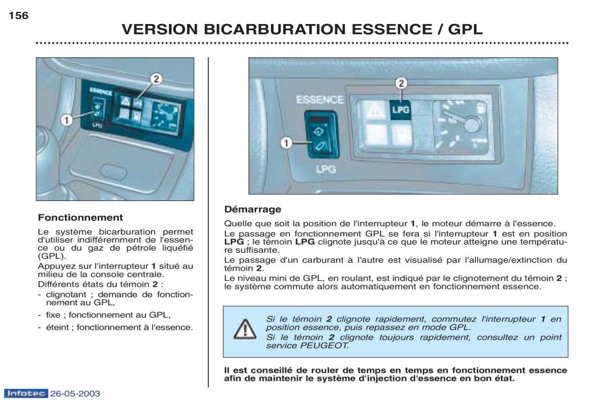 Peugeot 406 manuel du proprietaire / page 168