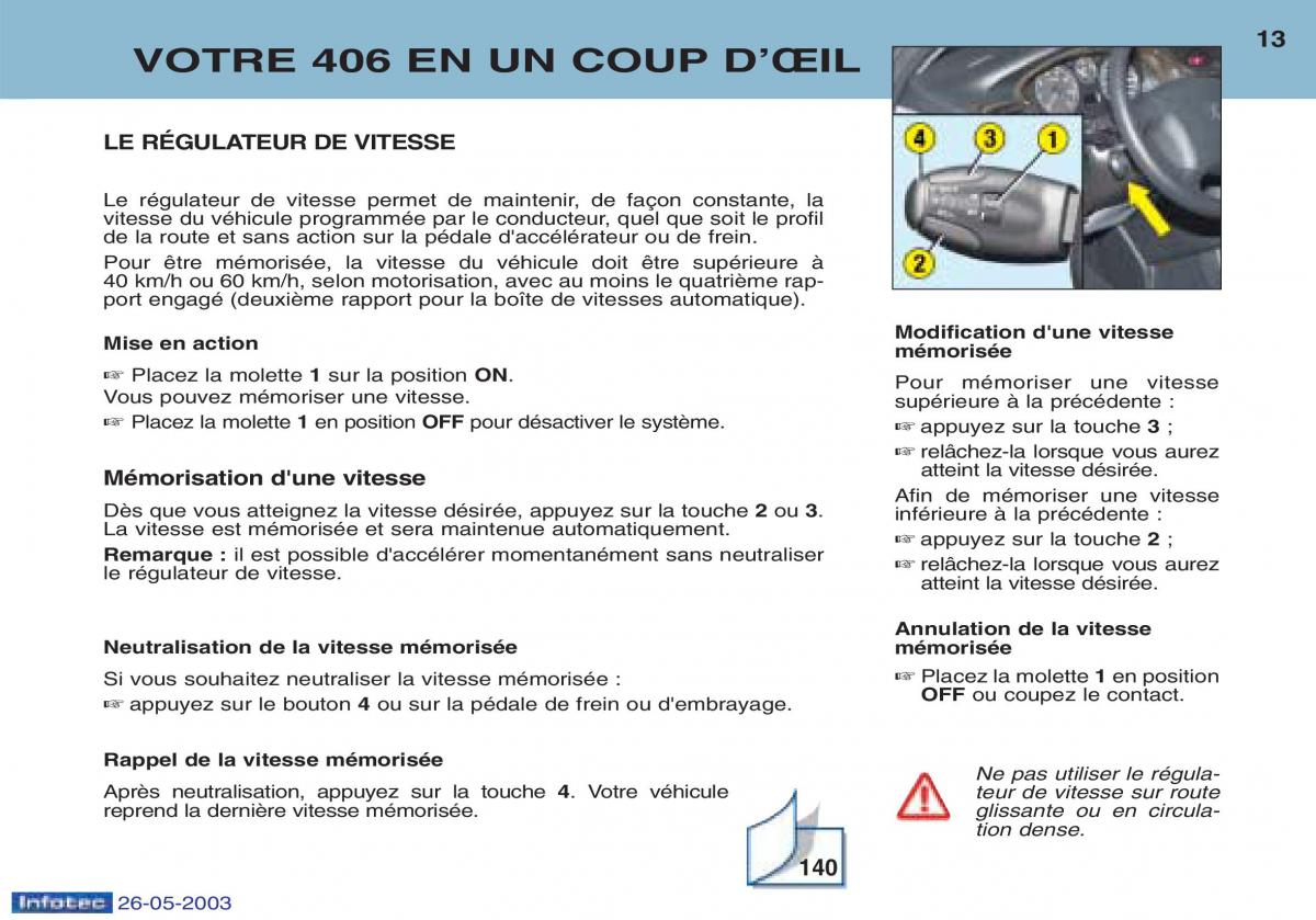 Peugeot 406 manuel du proprietaire / page 24