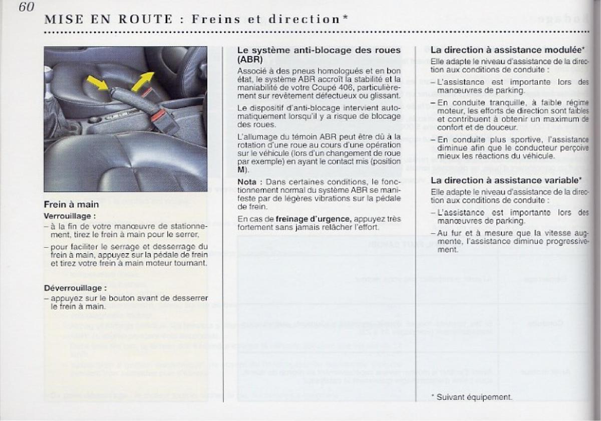 Peugeot 406 Coupe manuel du proprietaire / page 61