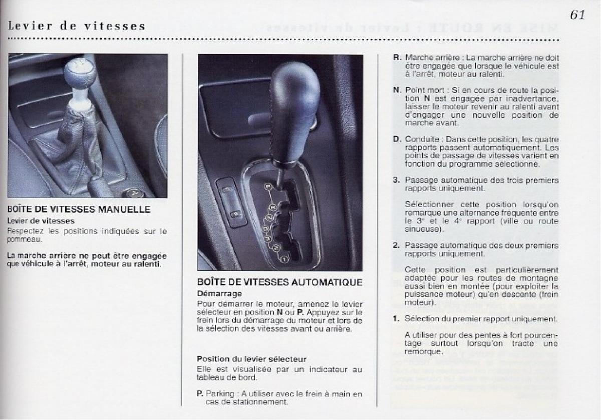 Peugeot 406 Coupe manuel du proprietaire / page 62