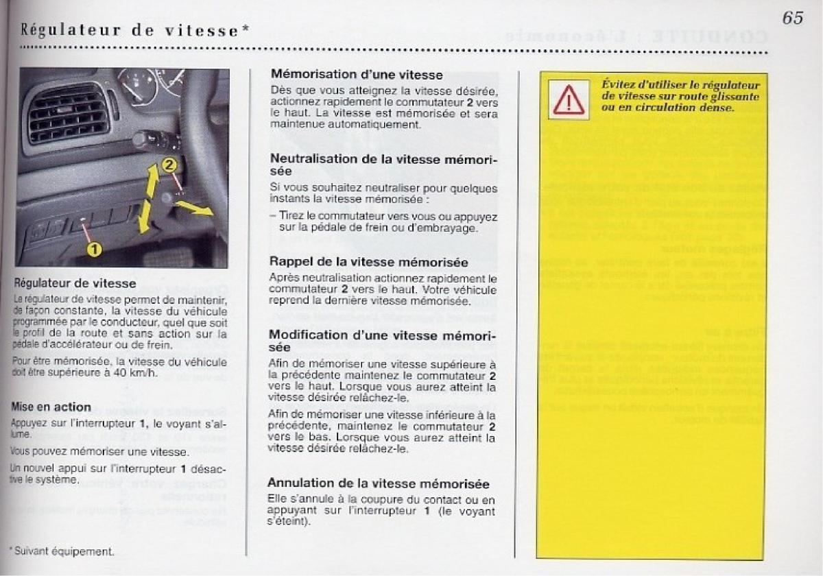 Peugeot 406 Coupe manuel du proprietaire / page 66