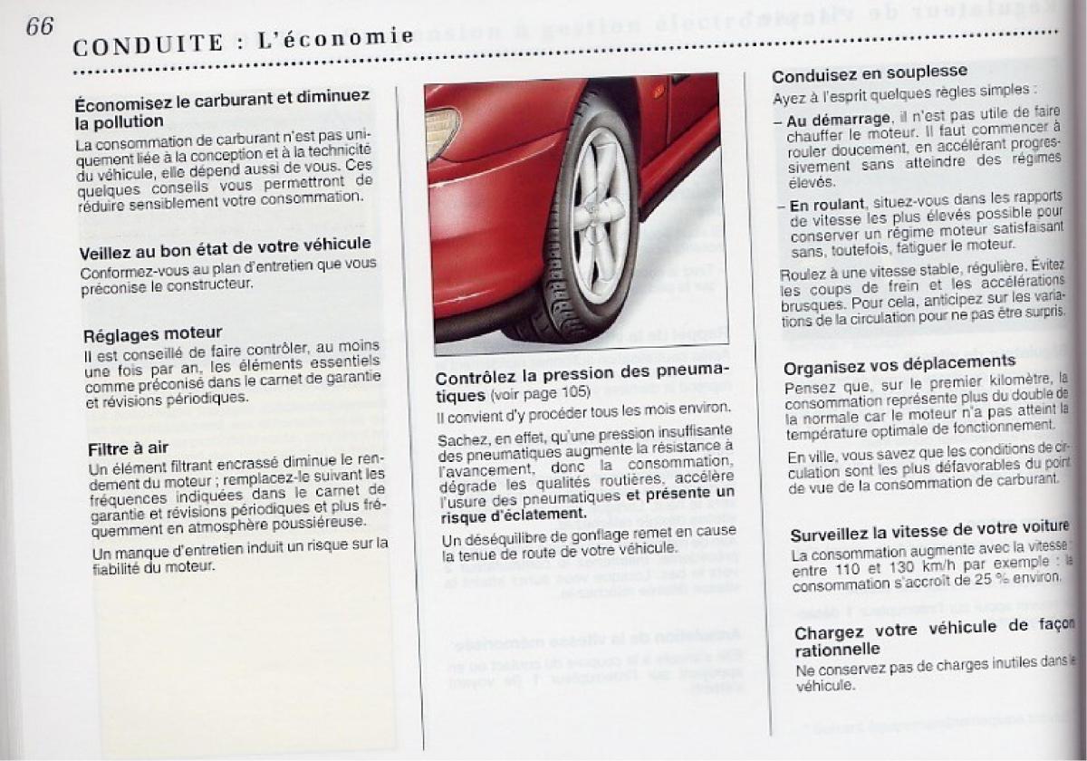 Peugeot 406 Coupe manuel du proprietaire / page 67