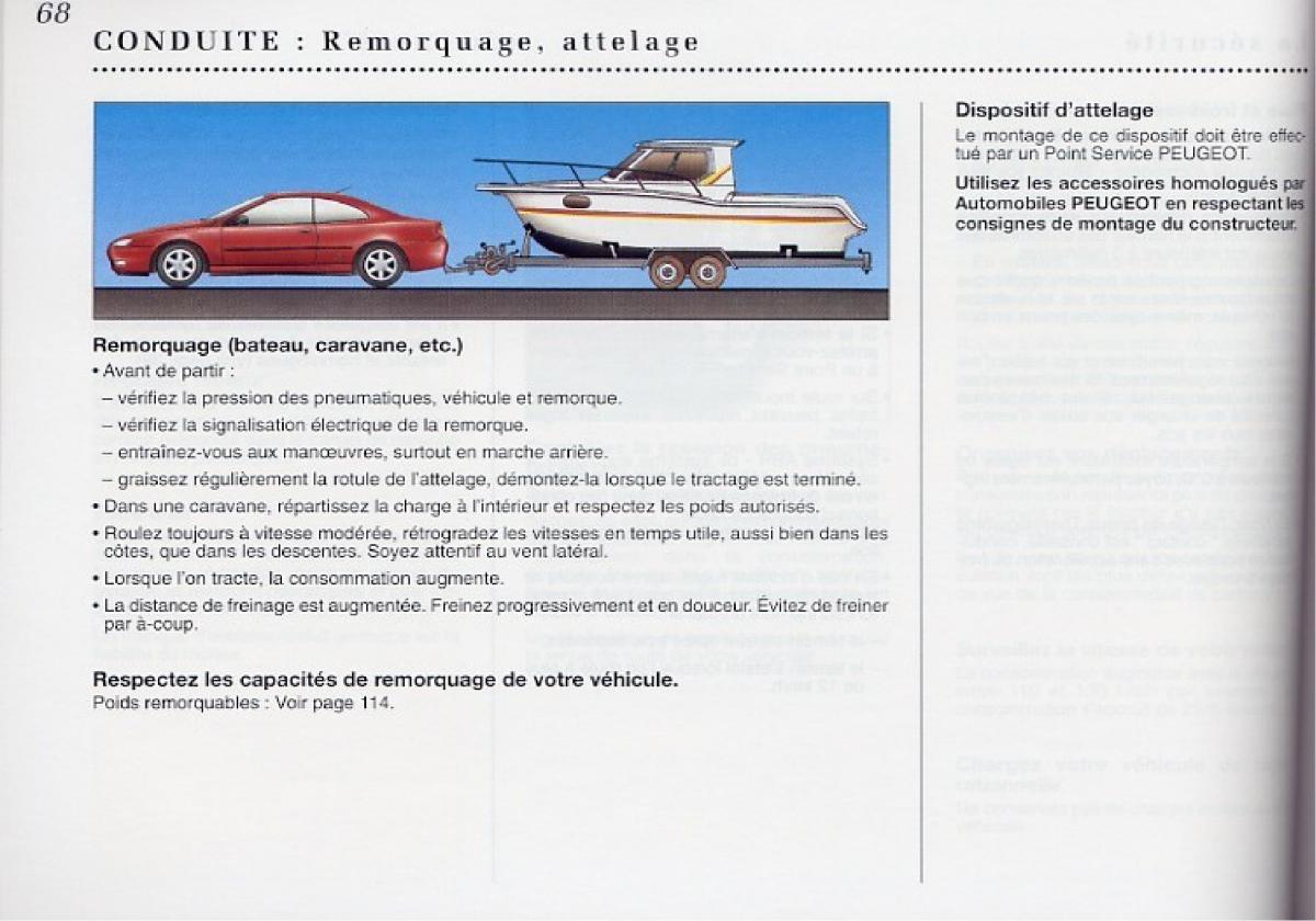 Peugeot 406 Coupe manuel du proprietaire / page 69