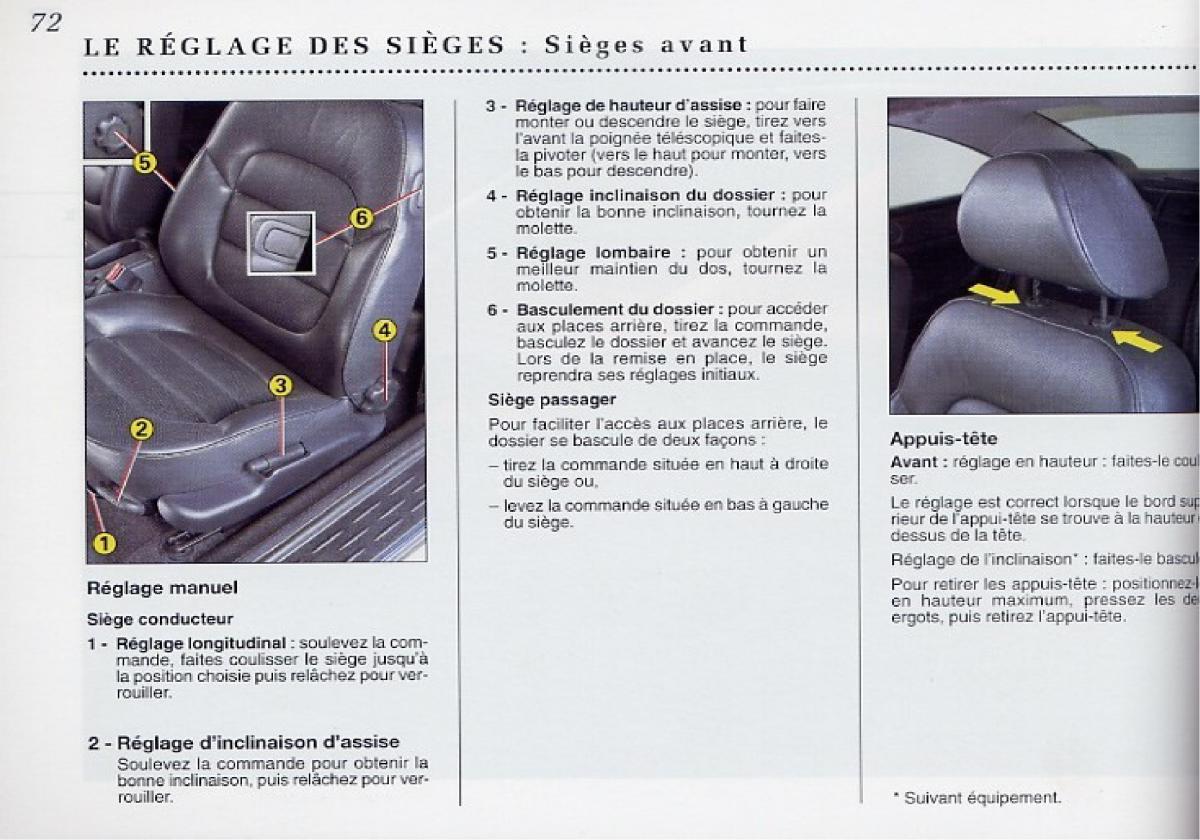 Peugeot 406 Coupe manuel du proprietaire / page 73