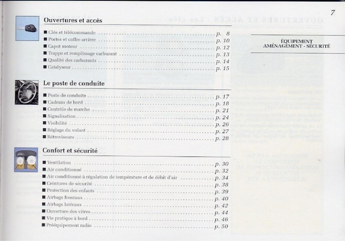 Peugeot 406 Coupe manuel du proprietaire / page 8