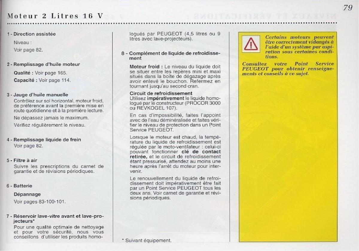 Peugeot 406 Coupe manuel du proprietaire / page 80