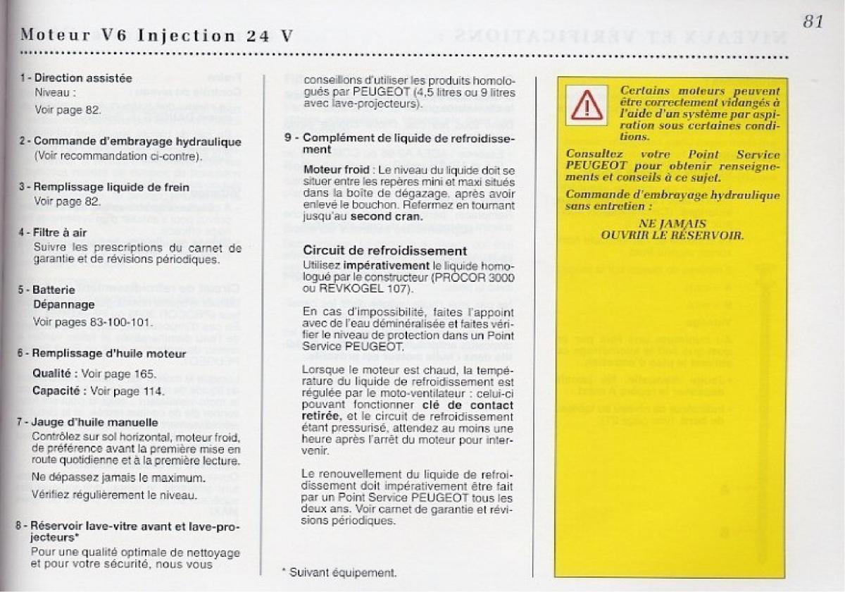 Peugeot 406 Coupe manuel du proprietaire / page 82