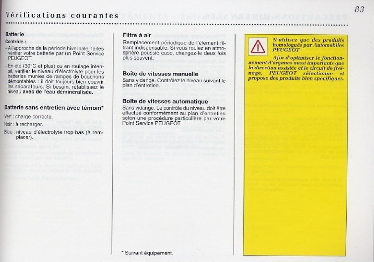 Peugeot 406 Coupe manuel du proprietaire / page 84