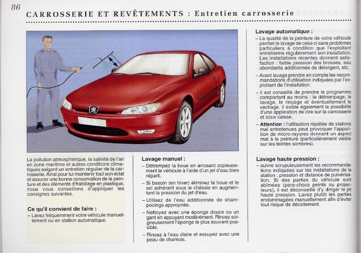 Peugeot 406 Coupe manuel du proprietaire / page 87