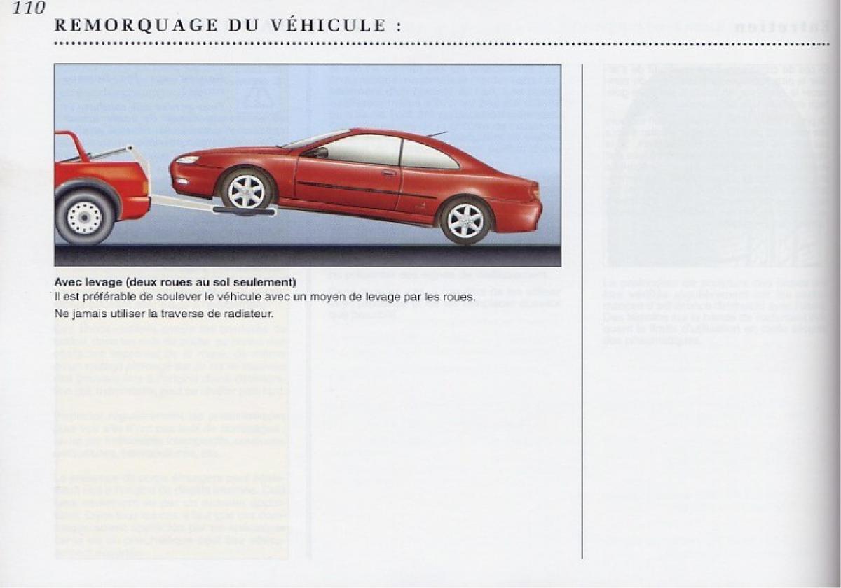 Peugeot 406 Coupe manuel du proprietaire / page 111