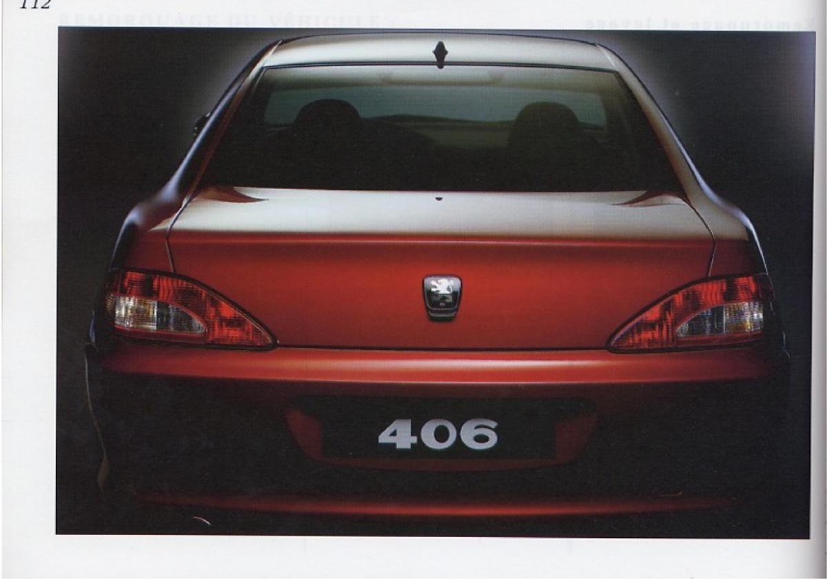 Peugeot 406 Coupe manuel du proprietaire / page 113