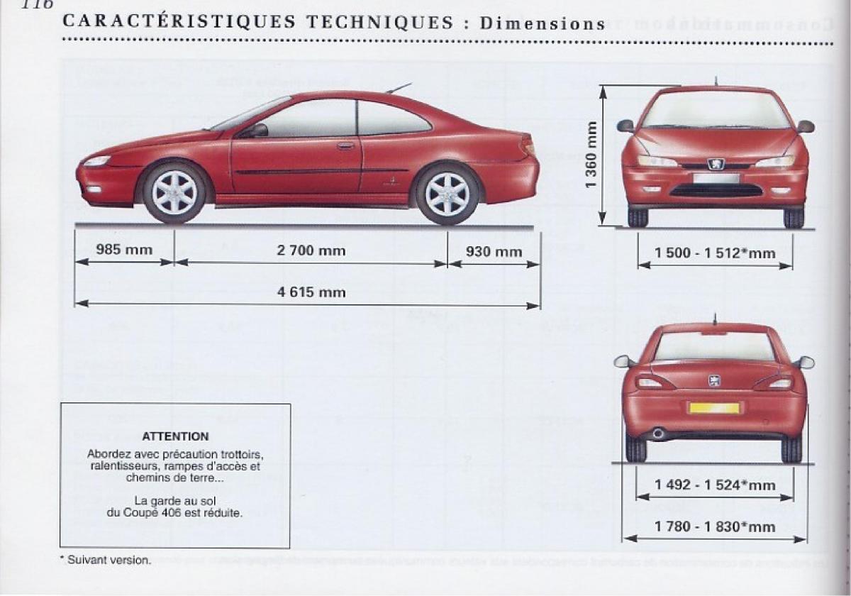 Peugeot 406 Coupe manuel du proprietaire / page 117