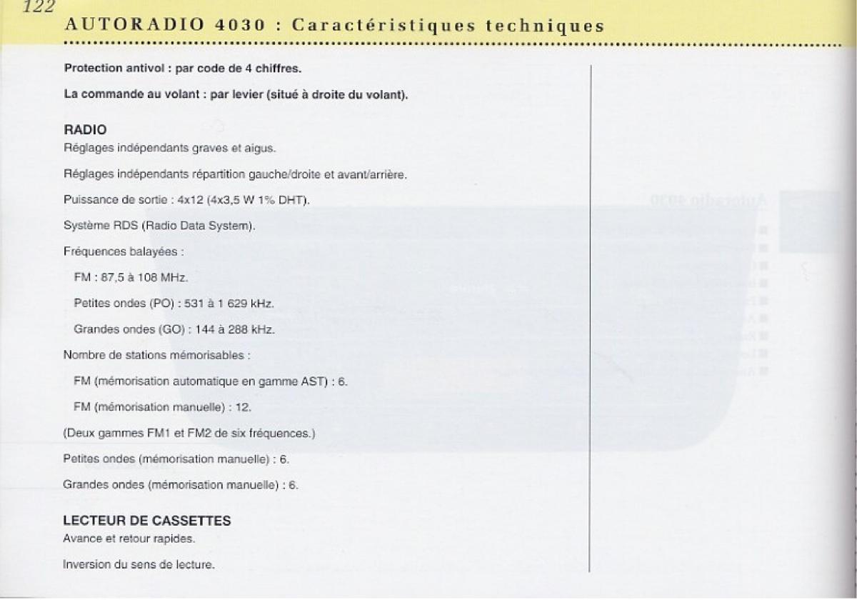 Peugeot 406 Coupe manuel du proprietaire / page 123