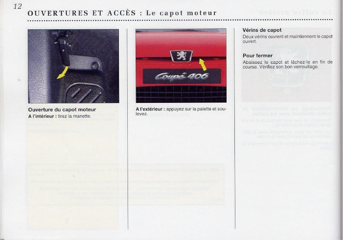 Peugeot 406 Coupe manuel du proprietaire / page 13