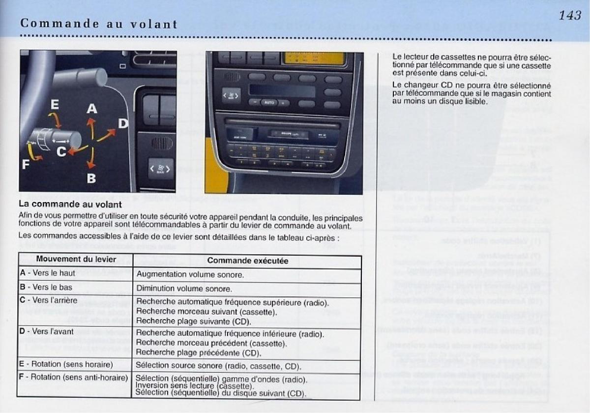 Peugeot 406 Coupe manuel du proprietaire / page 144