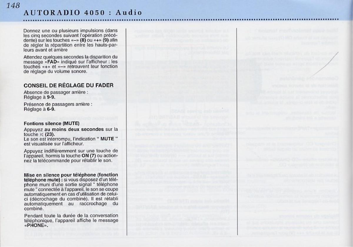 Peugeot 406 Coupe manuel du proprietaire / page 149