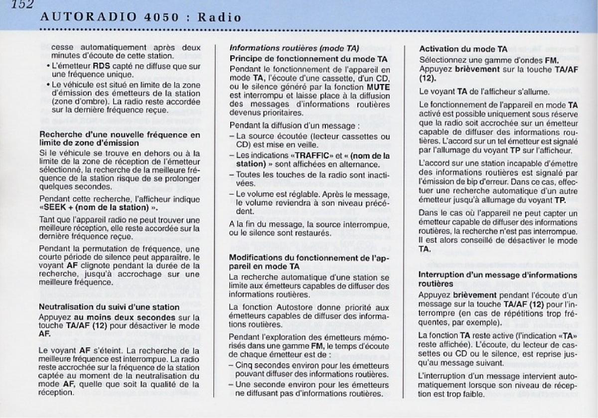 Peugeot 406 Coupe manuel du proprietaire / page 153