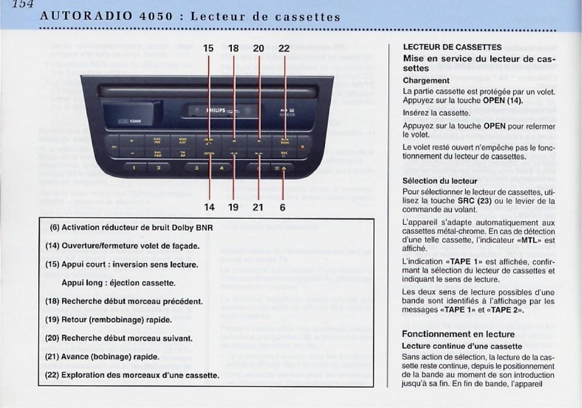 Peugeot 406 Coupe manuel du proprietaire / page 155