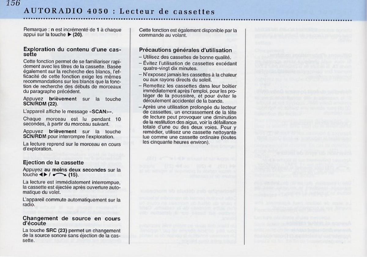 Peugeot 406 Coupe manuel du proprietaire / page 157