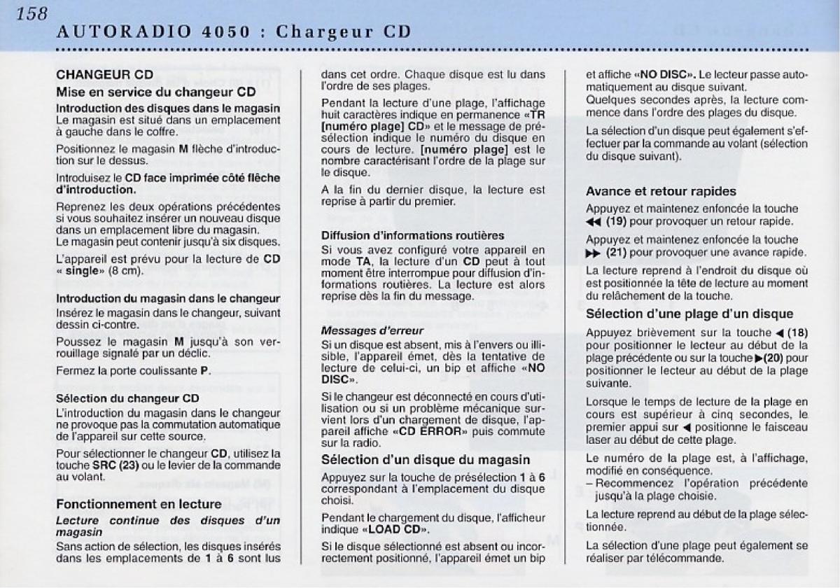 Peugeot 406 Coupe manuel du proprietaire / page 159