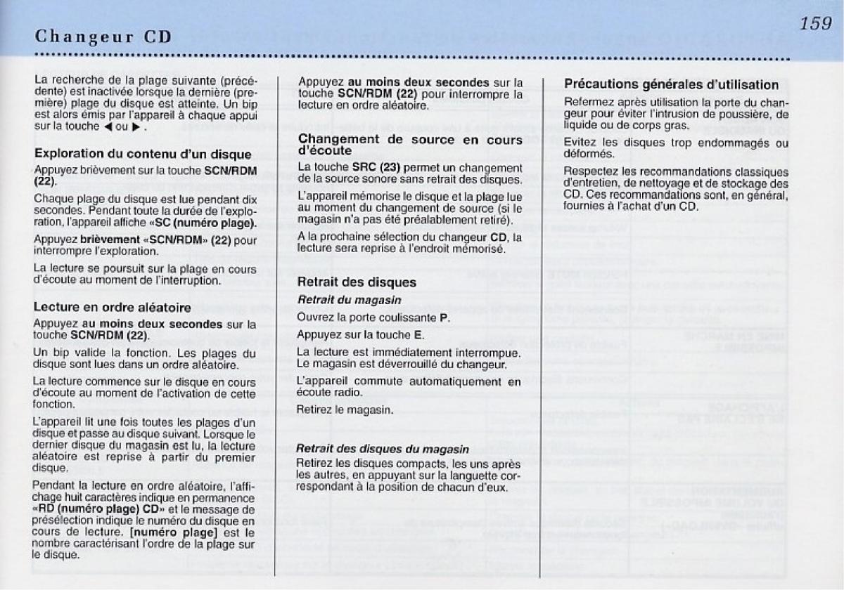 Peugeot 406 Coupe manuel du proprietaire / page 160