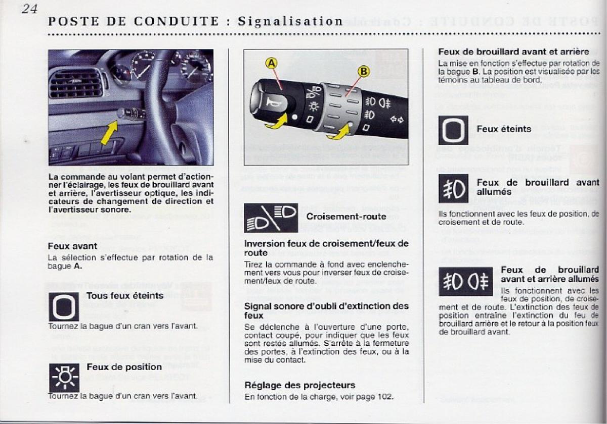 Peugeot 406 Coupe manuel du proprietaire / page 25