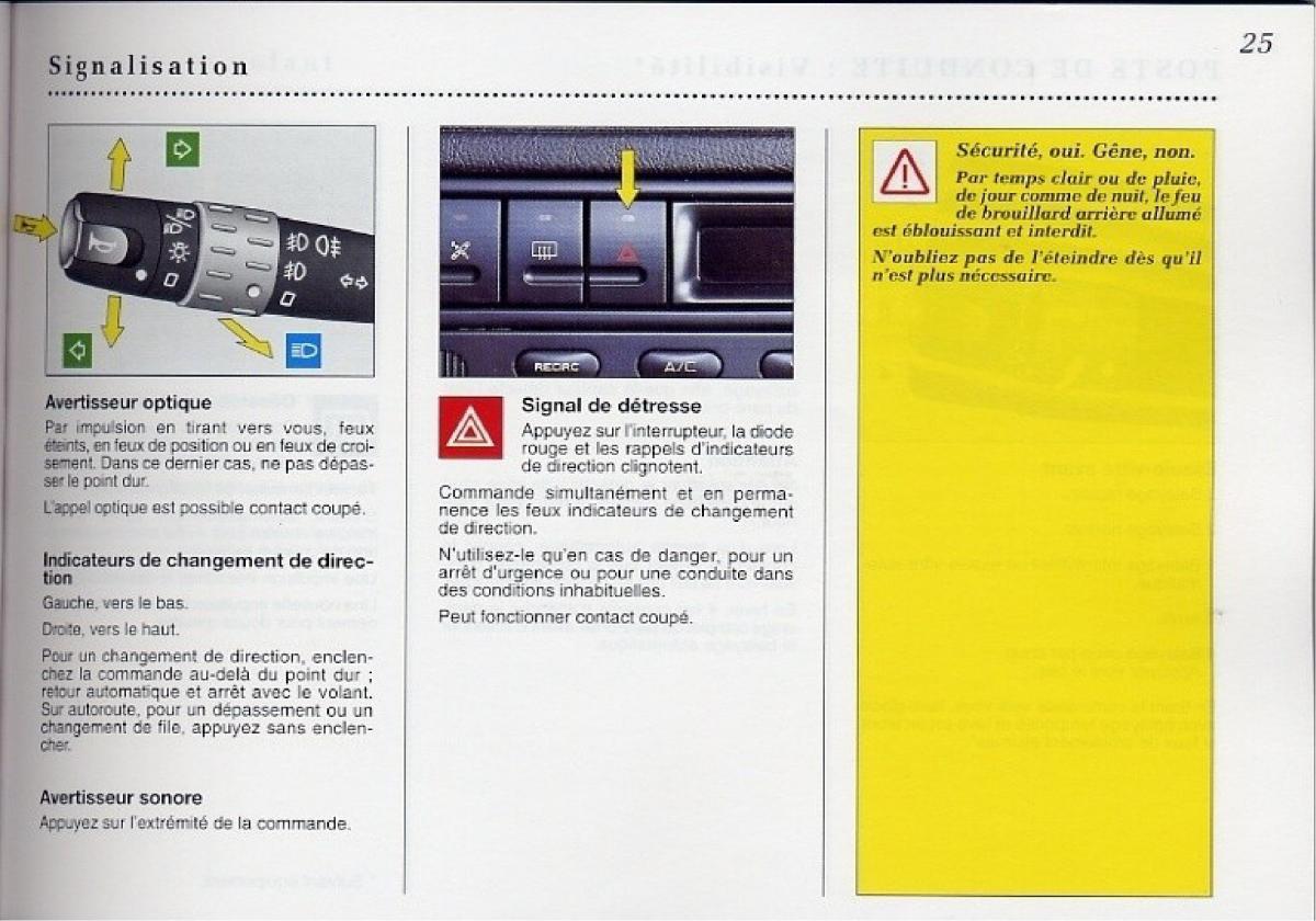 Peugeot 406 Coupe manuel du proprietaire / page 26