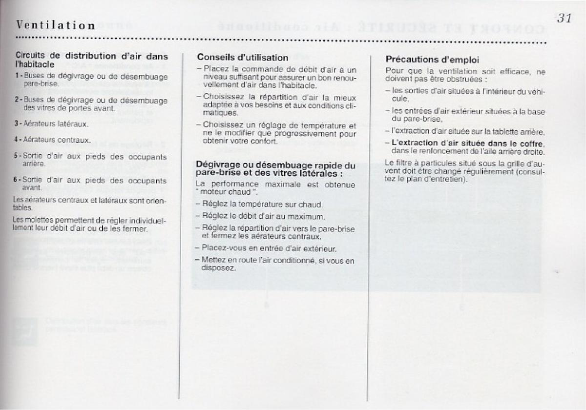 Peugeot 406 Coupe manuel du proprietaire / page 32