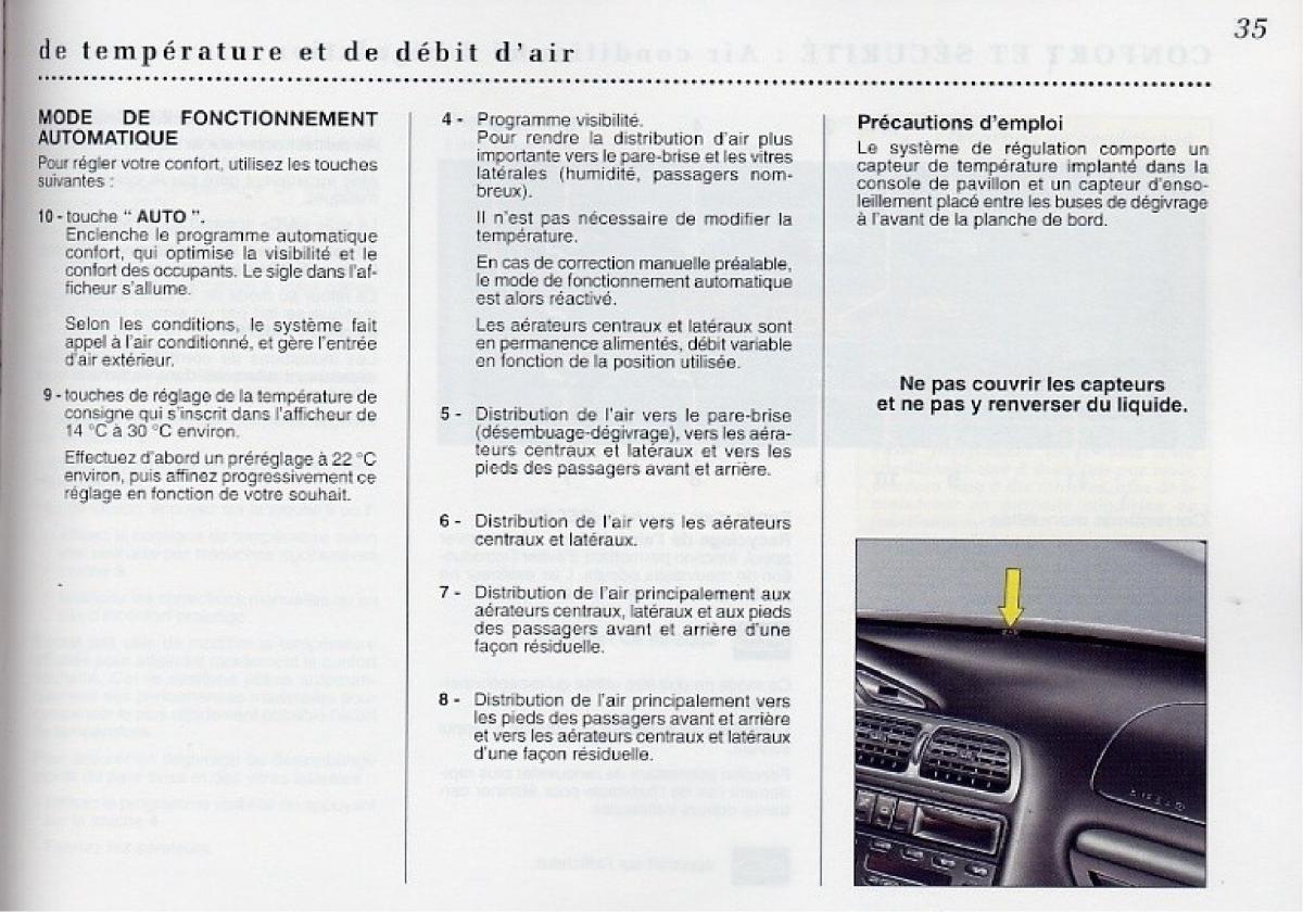 Peugeot 406 Coupe manuel du proprietaire / page 36