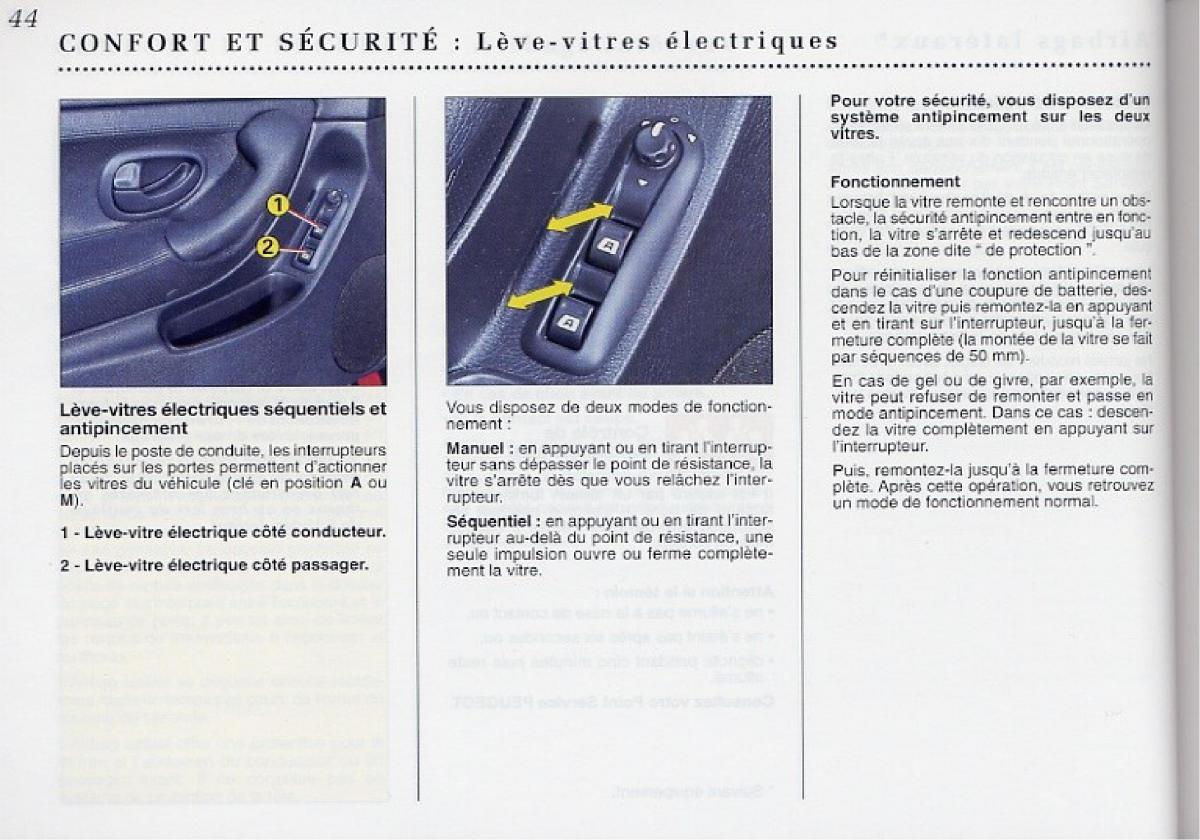 Peugeot 406 Coupe manuel du proprietaire / page 45