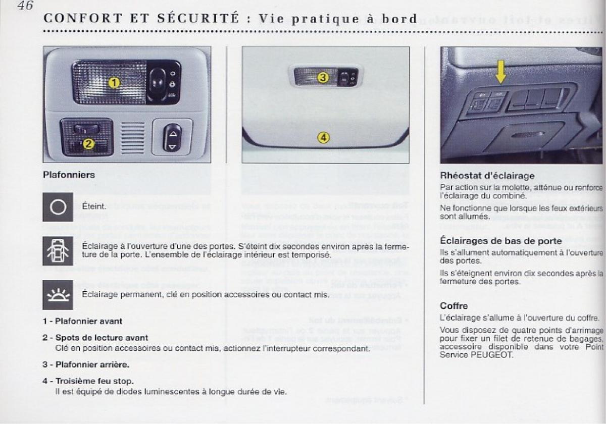 Peugeot 406 Coupe manuel du proprietaire / page 47