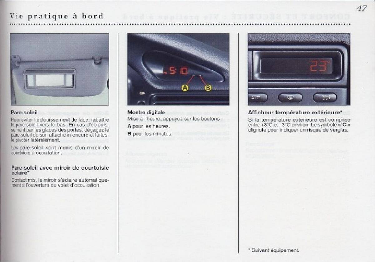 Peugeot 406 Coupe manuel du proprietaire / page 48