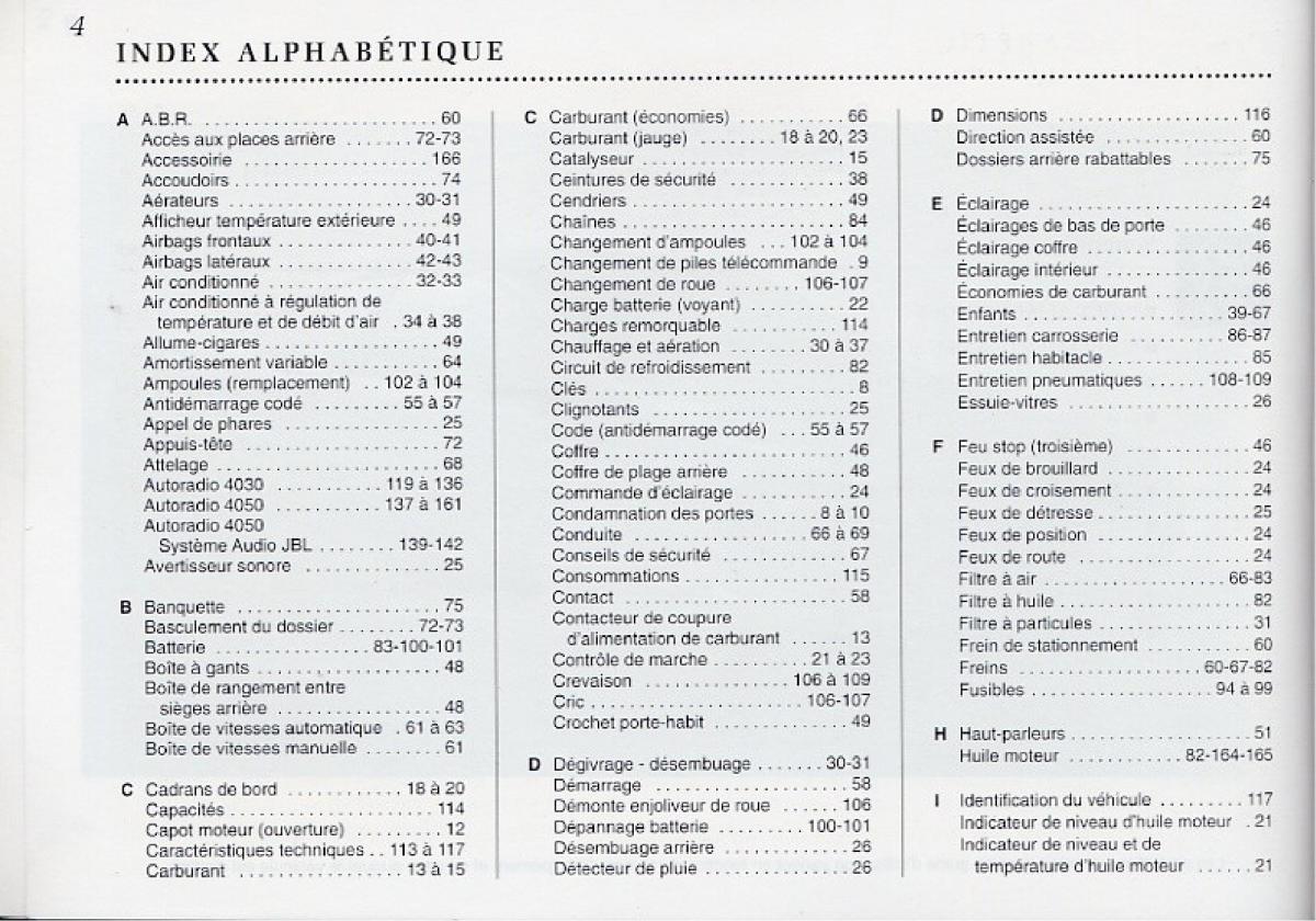 Peugeot 406 Coupe manuel du proprietaire / page 5