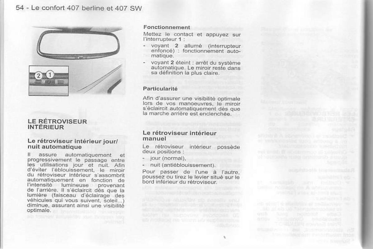 Peugeot 407 manuel du proprietaire / page 55