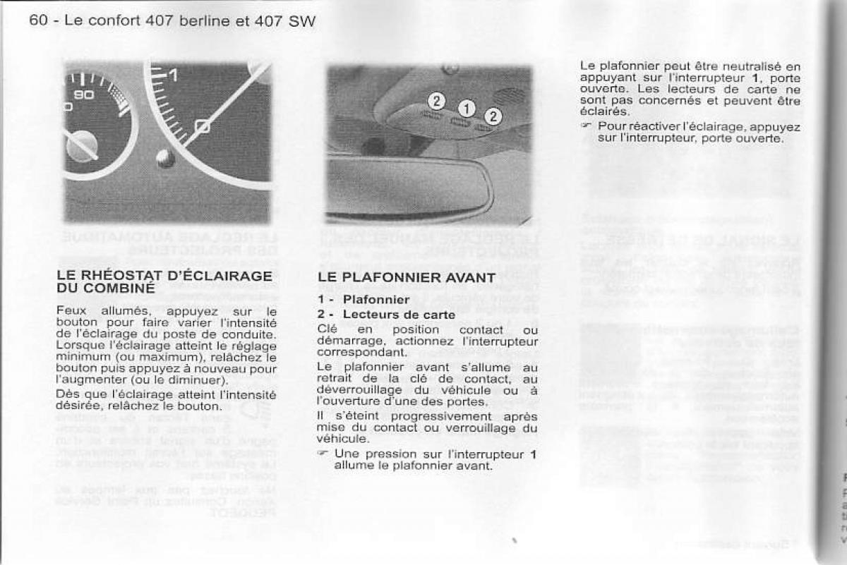 Peugeot 407 manuel du proprietaire / page 61