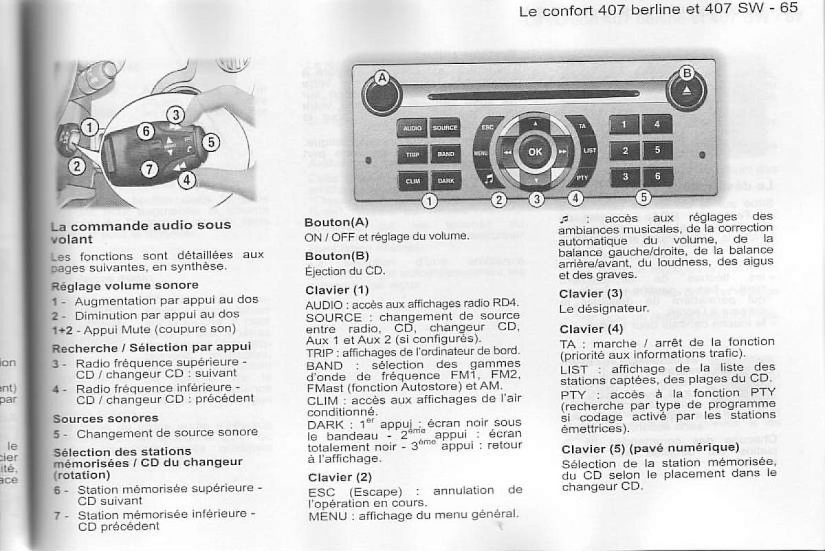 Peugeot 407 manuel du proprietaire / page 66