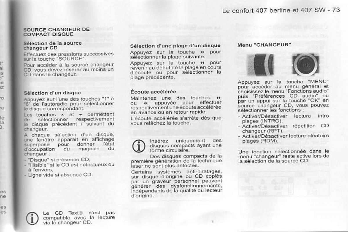 Peugeot 407 manuel du proprietaire / page 74