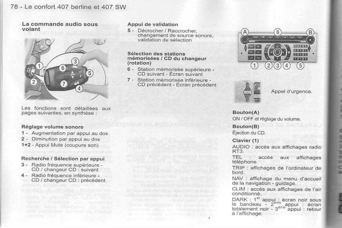 Peugeot 407 manuel du proprietaire / page 79