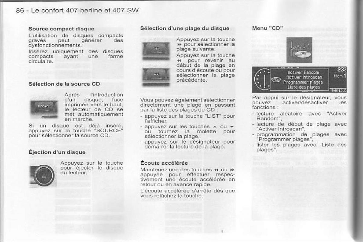 Peugeot 407 manuel du proprietaire / page 87