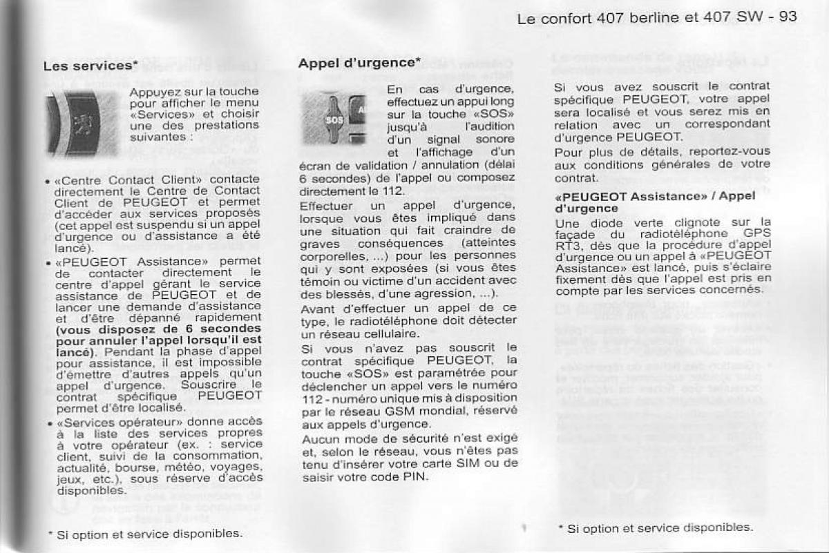 Peugeot 407 manuel du proprietaire / page 94