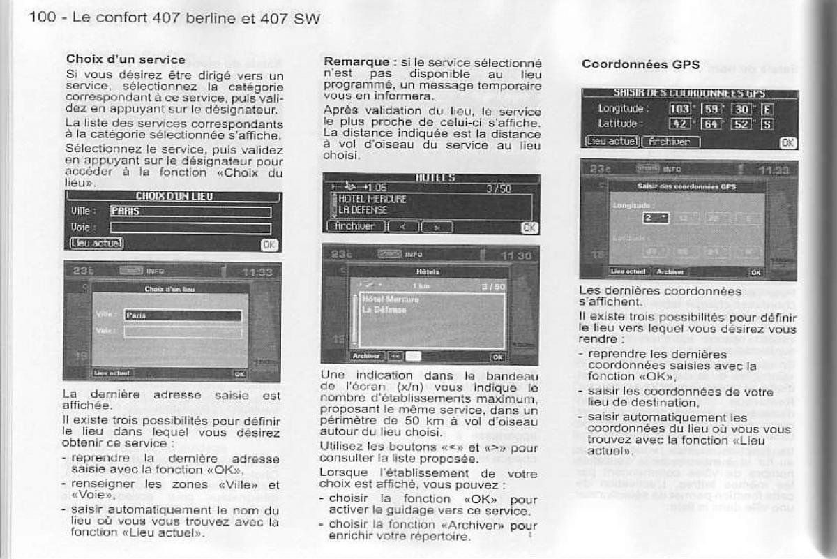 Peugeot 407 manuel du proprietaire / page 101