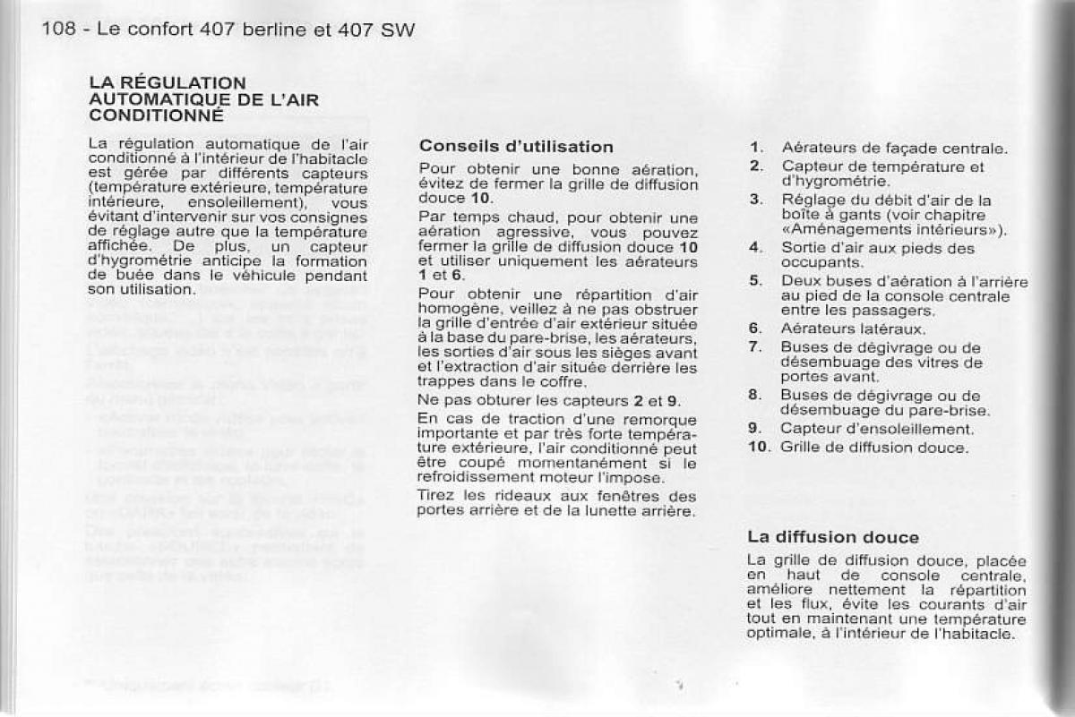 Peugeot 407 manuel du proprietaire / page 109