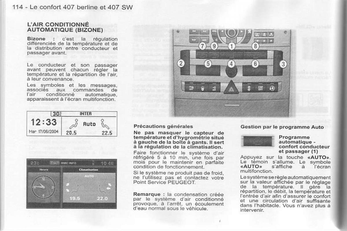 Peugeot 407 manuel du proprietaire / page 115